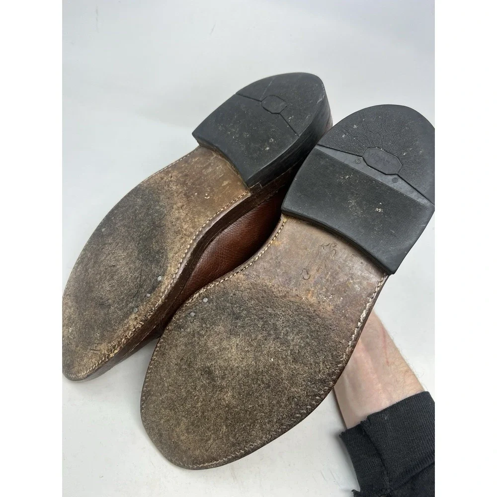 Florsheim Imperial quality V-Cleat Split Toe Pebbled Brown 7 E‎